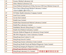 香港政府认可的私人化验所名单：